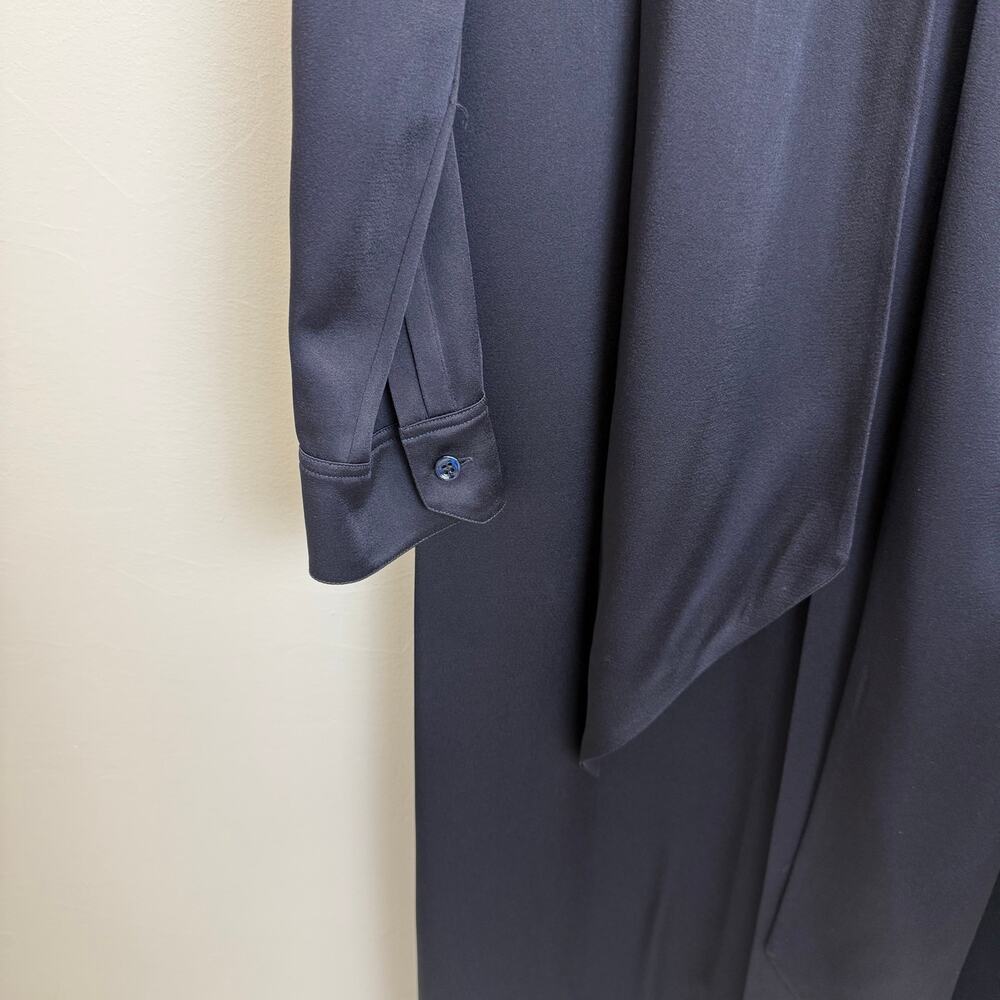 Saint Laurent Shirt Envers Crêpe Marine Foncé Dress – New With Tags 🔅 - Picture 5 of 15